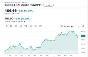 마이크로소프트 증권 정보 캡처본